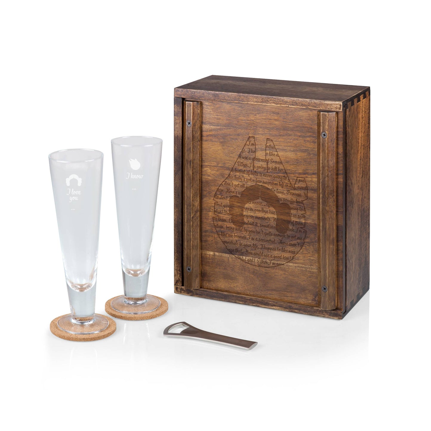 Star Wars Han and Leia Beverage Glass Gift Set