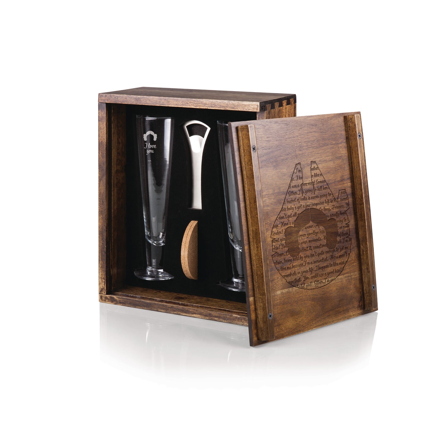 Star Wars Han and Leia Beverage Glass Gift Set