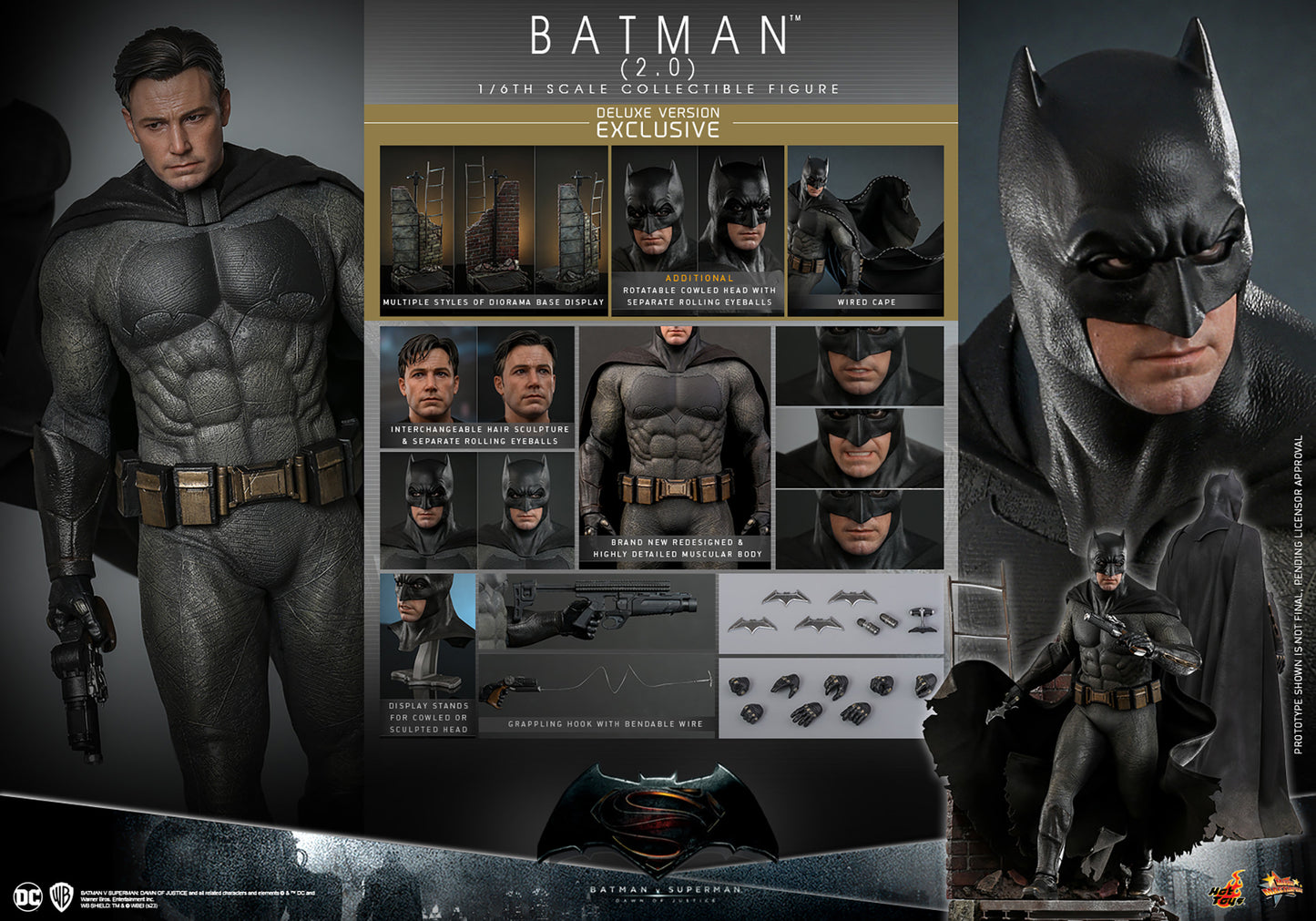 Batman 2.0 Deluxe Version 1/6 Scale Figure by Hot Toys