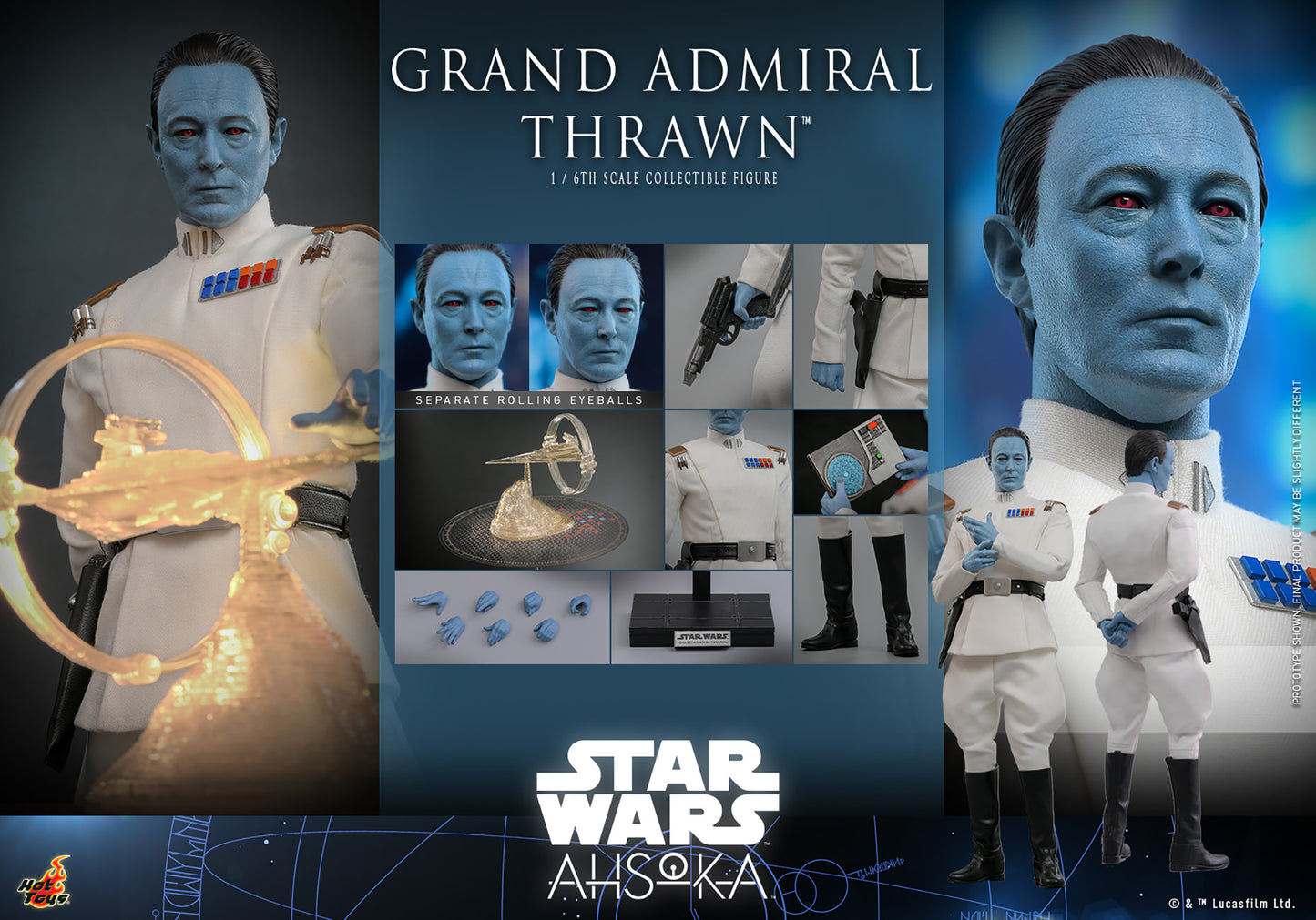 Grand Admiral Thrawn 1/6 Scale Figure by Hot Toys (Display Piece)