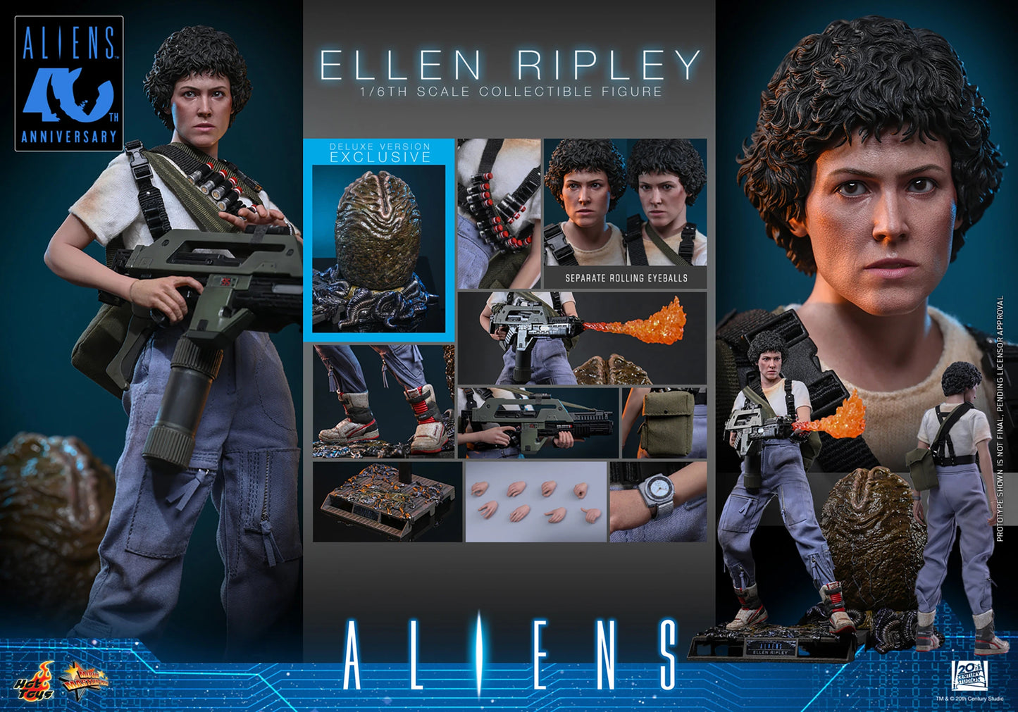Hot Toys Aliens Ellen Ripley Deluxe Version 1/6th Scale Collectible Figure