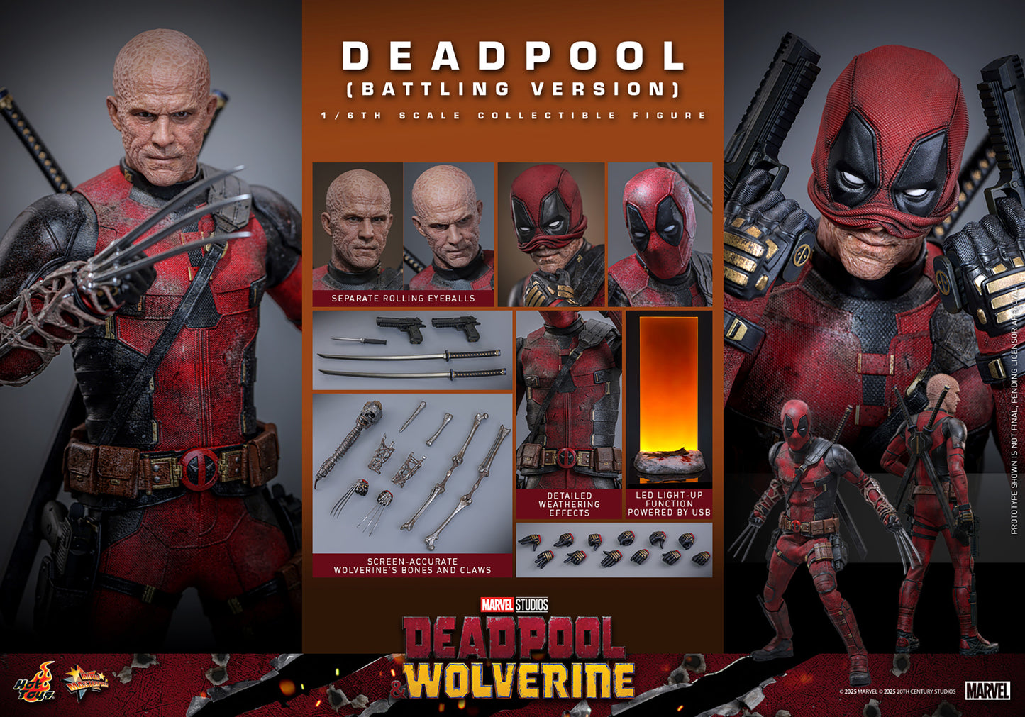 Deadpool (Battling Version) 1/6 Scale Figure