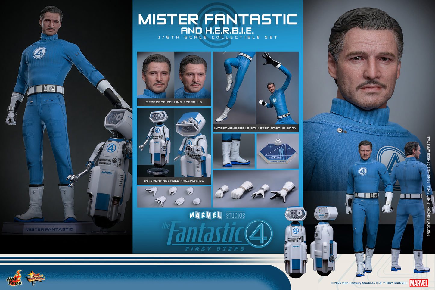 Mister Fantastic and H.E.R.B.I.E. 1/6 Scale Figure Set