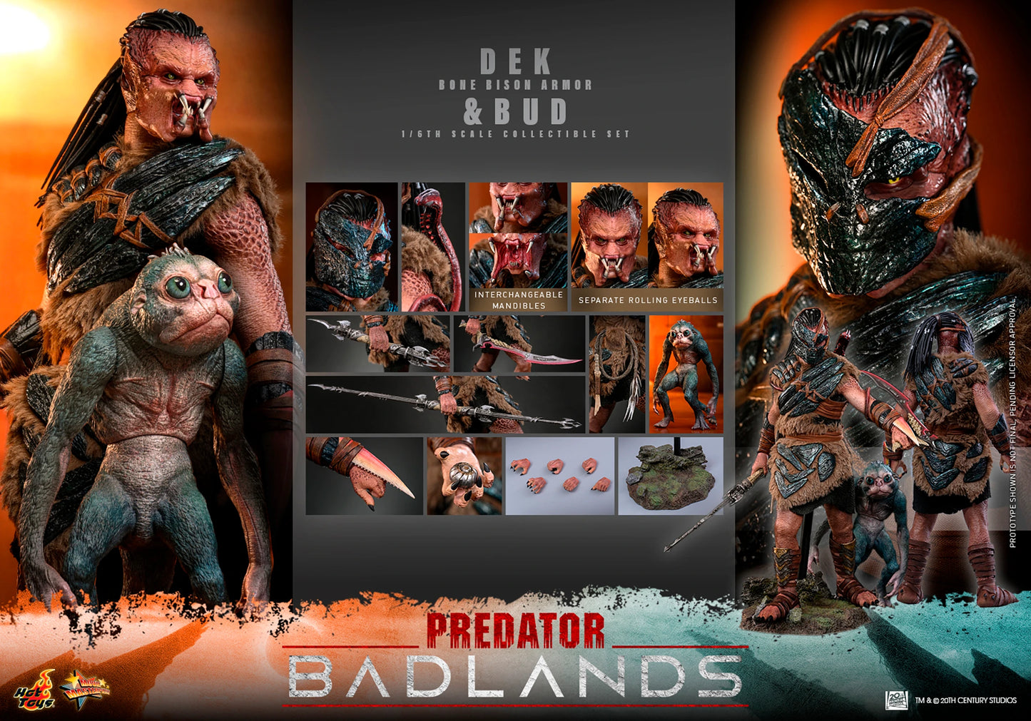 Predator: Badlands – Dek (Bone Bison Armor) and Bud Sixth Scale Collectible Figure Set