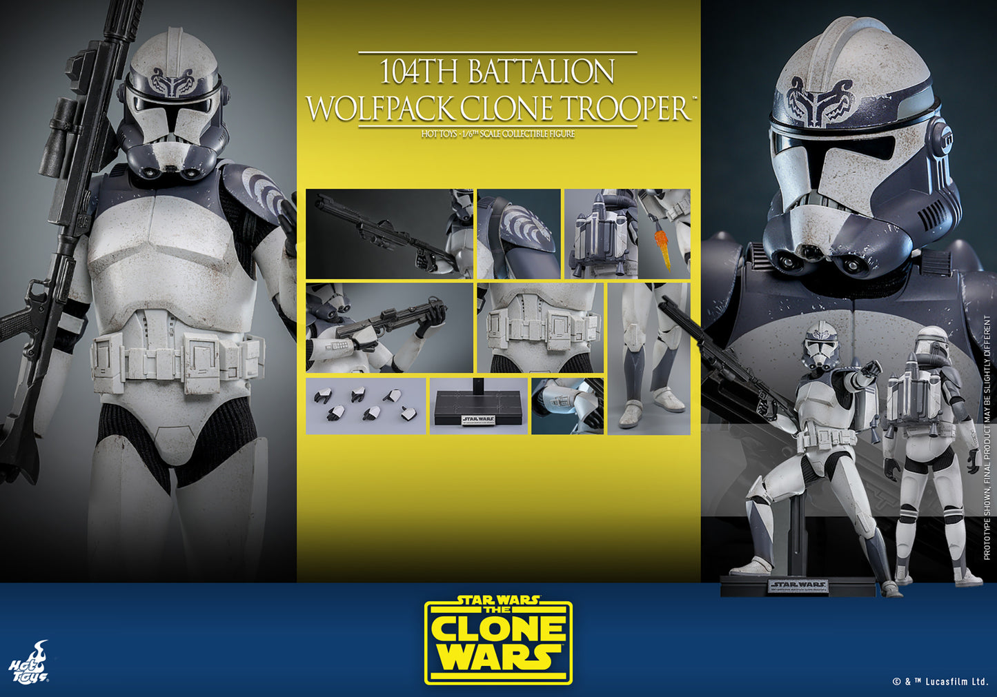 104th Battalion Wolfpack Clone Trooper 1/6 Scale Figure