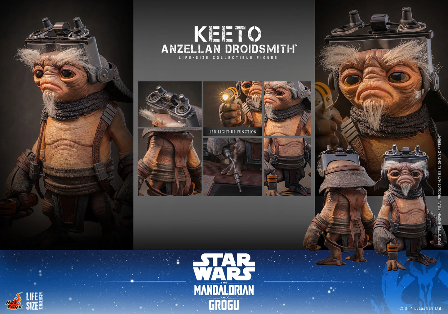 Hot Toys Keeto (Anzellan Droidsmith) Life-Size Collectible Figure | Star Wars: The Mandalorian & Grogu