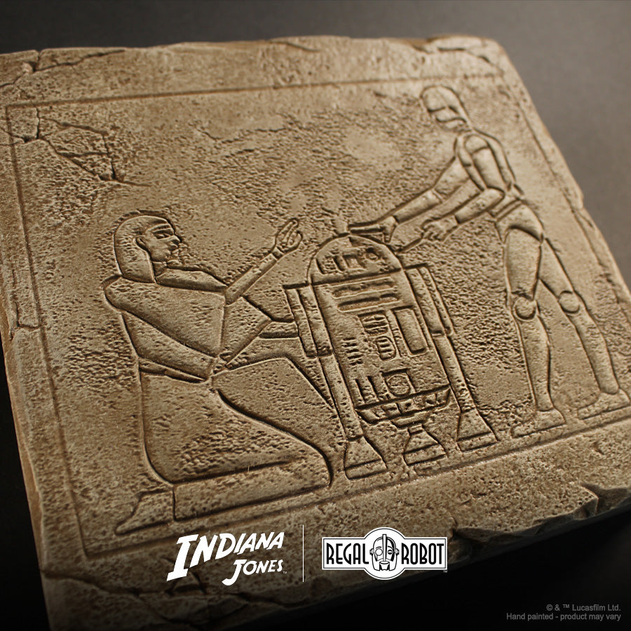 Regal Robot R2-D2 & C-3PO Hieroglyphic Plaque | Indiana Jones Raiders of the Lost Ark Decor