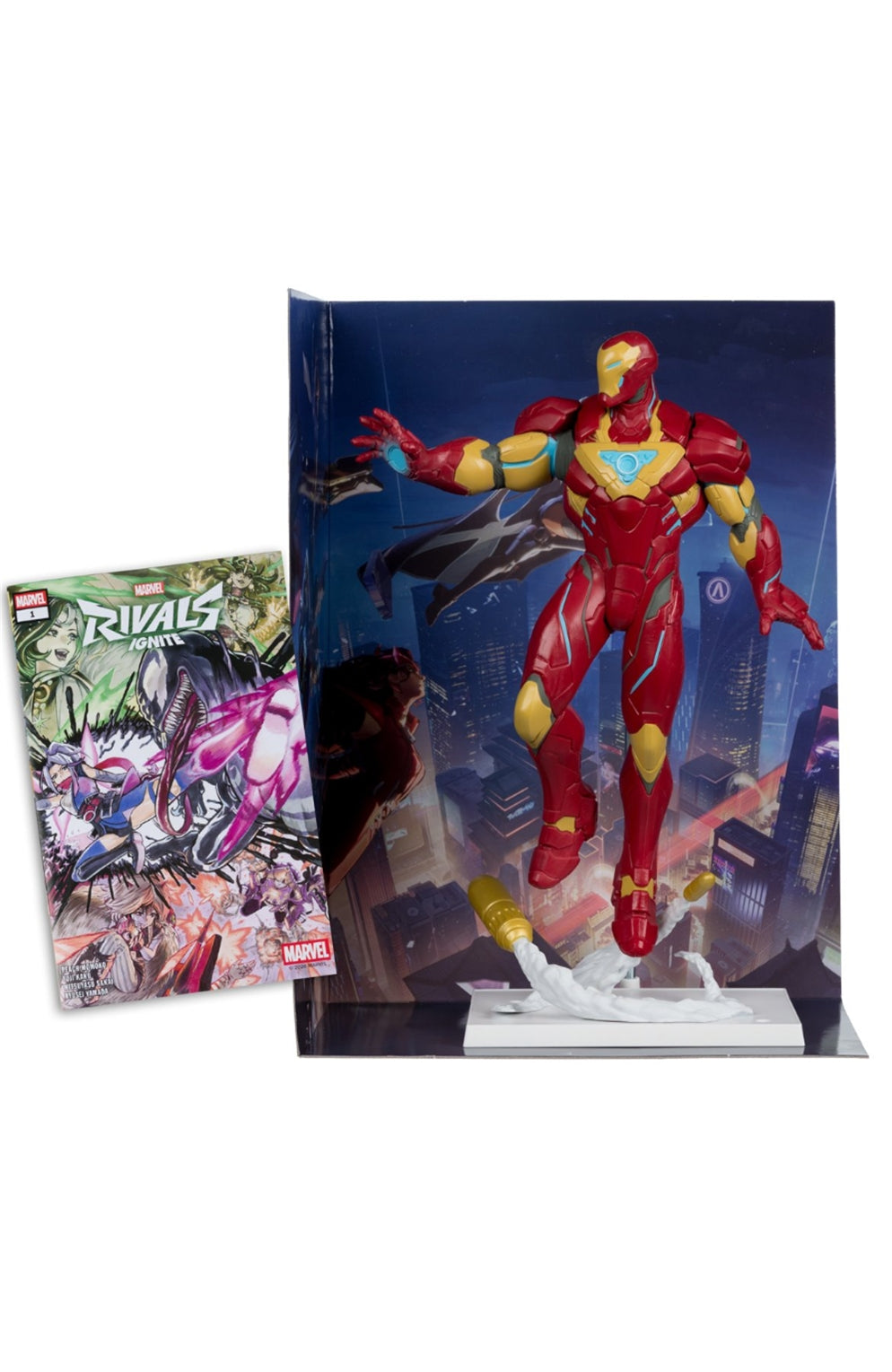 Marvel Rivals Wave 2 Iron Man 1:6 Scale Posed Figure With Scene And Comic