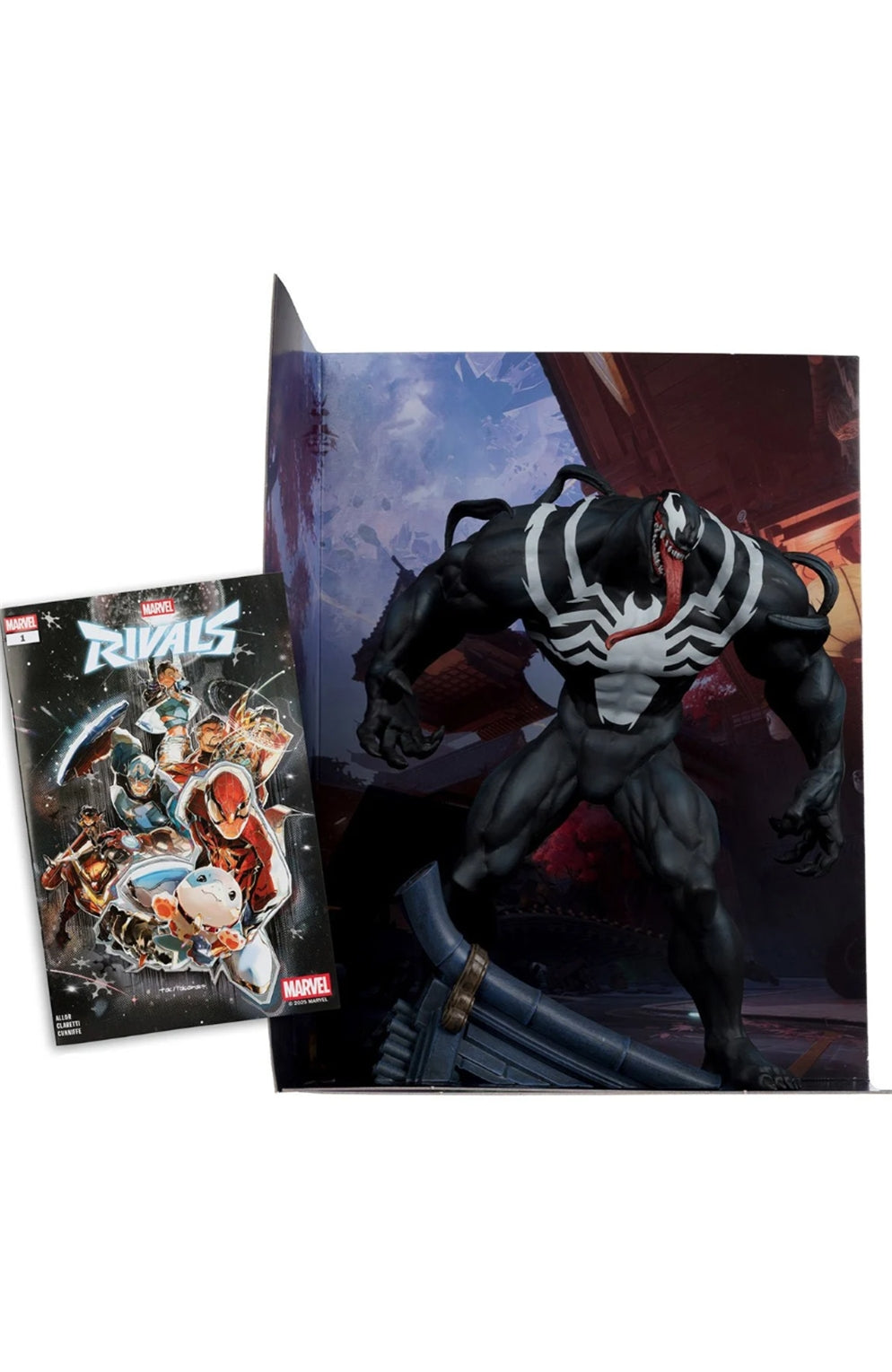 Marvel Rivals Wave 1 Venom Sixth Scale Posed Figure With Scene And Comic