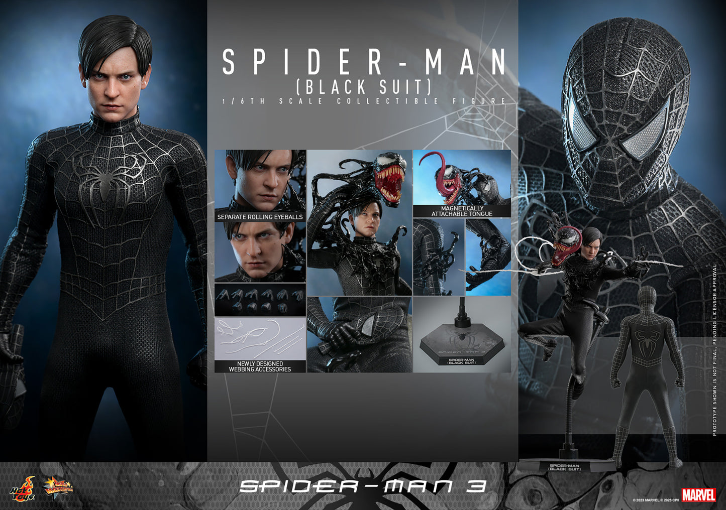 Spider-Man (Black Suit) 1/6 Scale Figure by Hot Toys