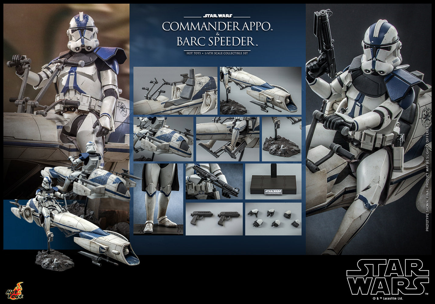 Commander Appo with Barc Speeder Sixth Scale Figure Set by Hot Toys