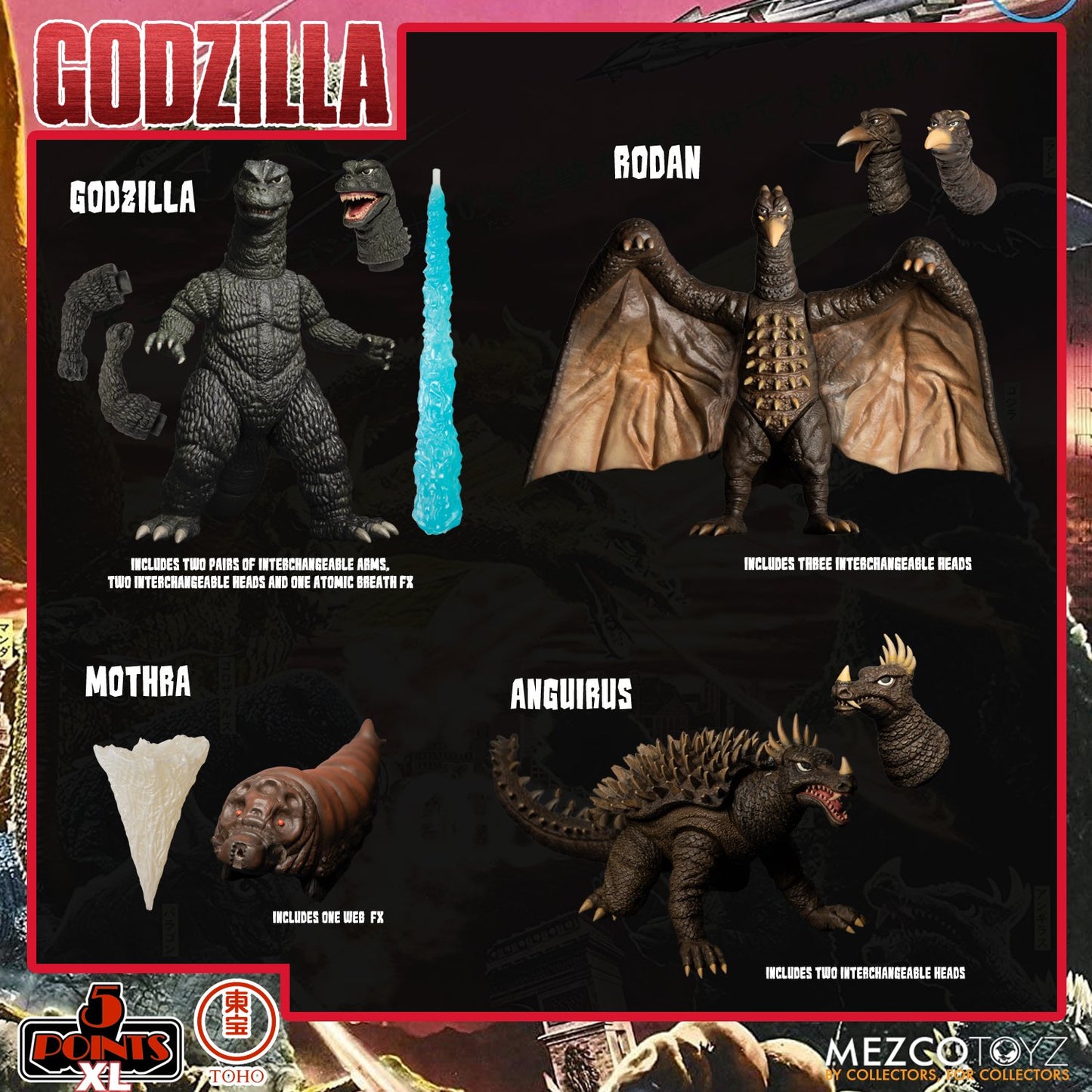 5 Points XL Godzilla Destroy All Monsters Round 1 Boxed Set