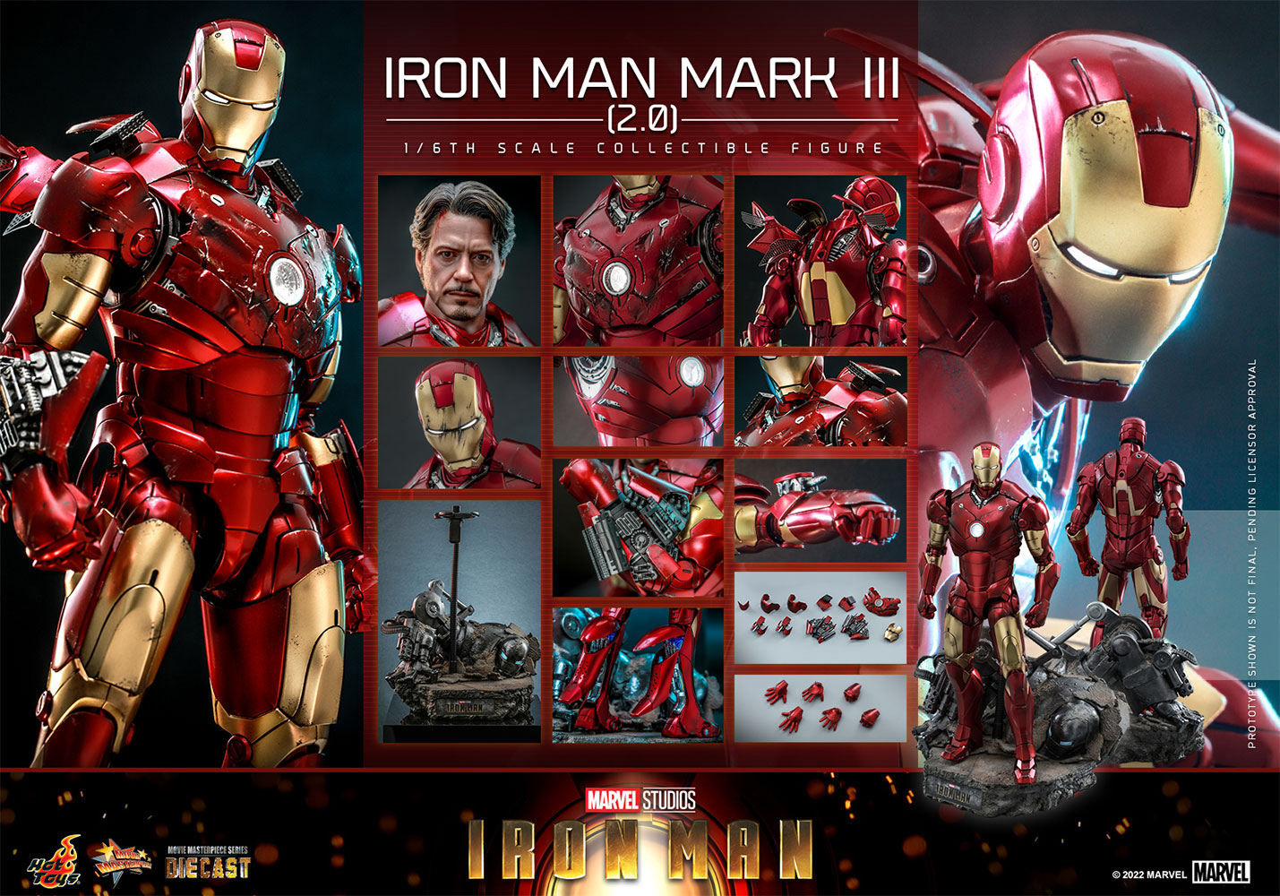 Iron Man Mark III (2.0) Sixth Scale Figure by Hot Toys
