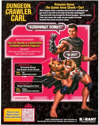 Dungeon Crawler Carl & Princess Donut 6" Collectible Action Figure (Playmates Toys)