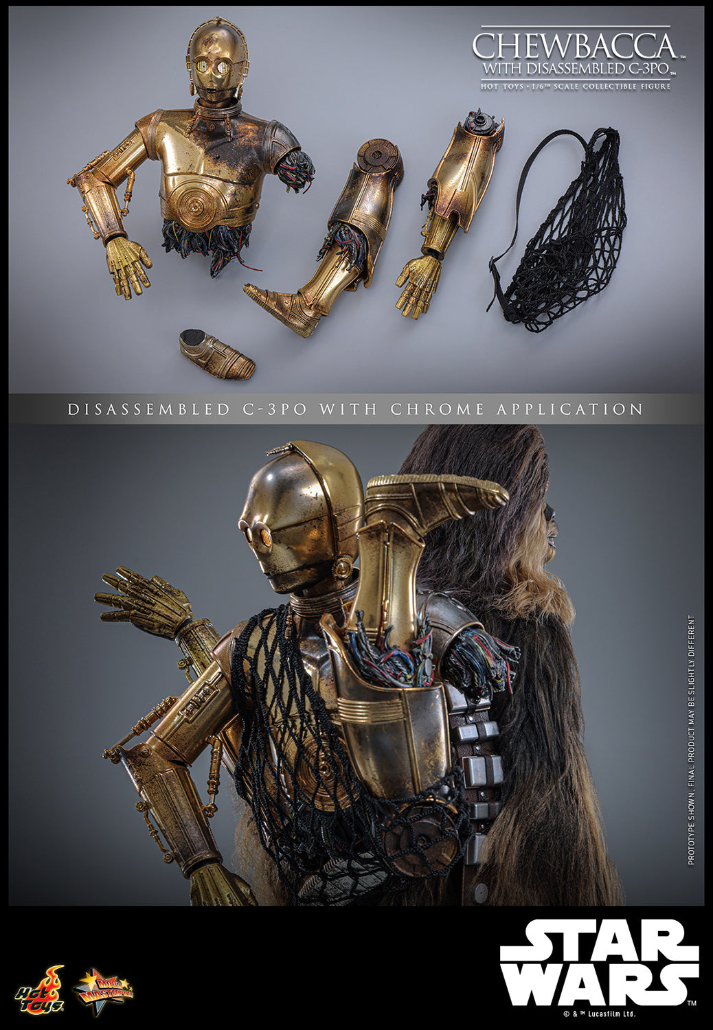 Chewbacca with Disassembled C-3PO Sixth Scale Figure