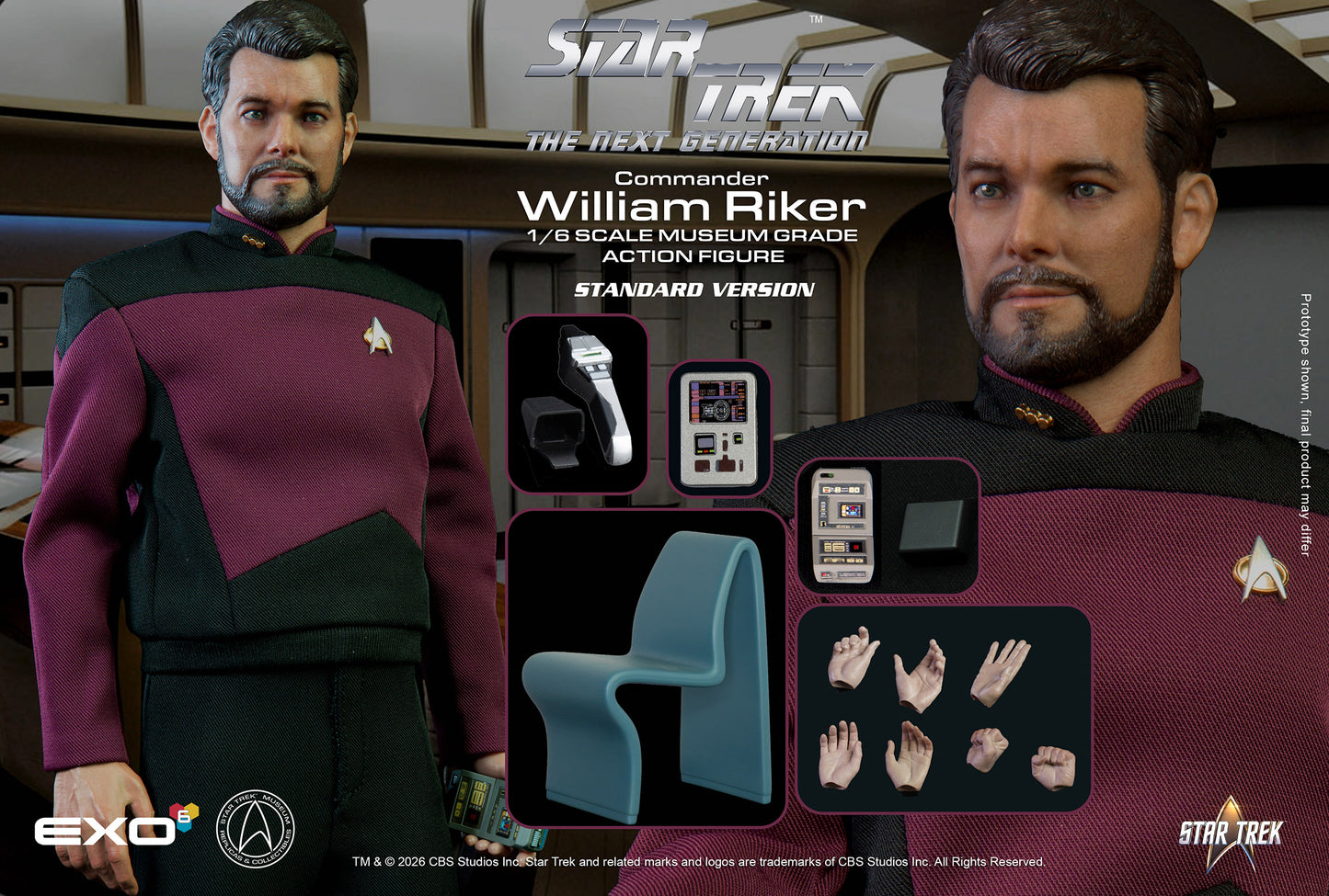Commander William T. Riker (Standard Version) Sixth Scale Figure