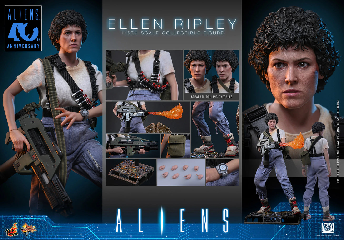 Hot Toys Aliens Ellen Ripley Sixth Scale Collectible Figure — 40th Anniversary Edition