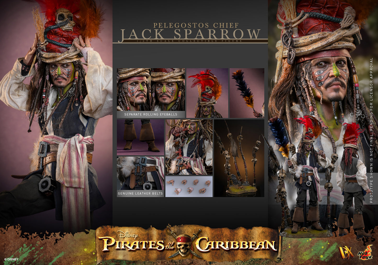 Pelegostos Chief Jack Sparrow Sixth Scale Figure - Hot Toys