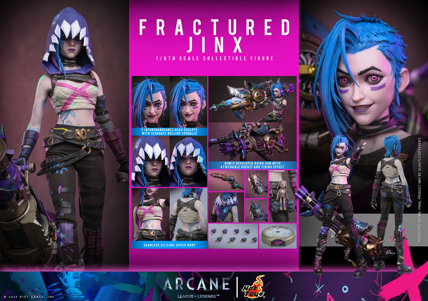 Fractured Jinx Sixth Scale Collectible Figure (Arcane) — Hot Toys