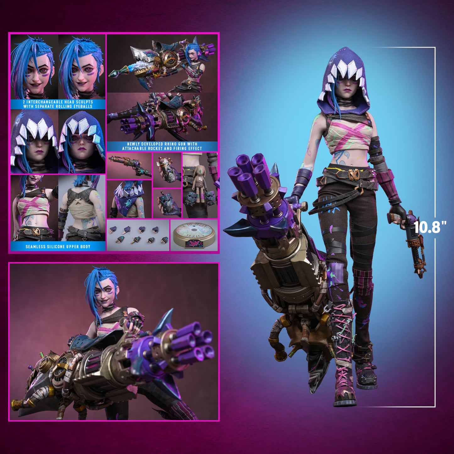 Fractured Jinx Sixth Scale Collectible Figure (Arcane) — Hot Toys
