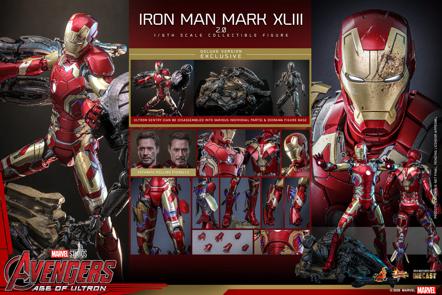 Iron Man Mark XLIII (2.0) (Deluxe Version) Sixth Scale Figure - Hot Toys