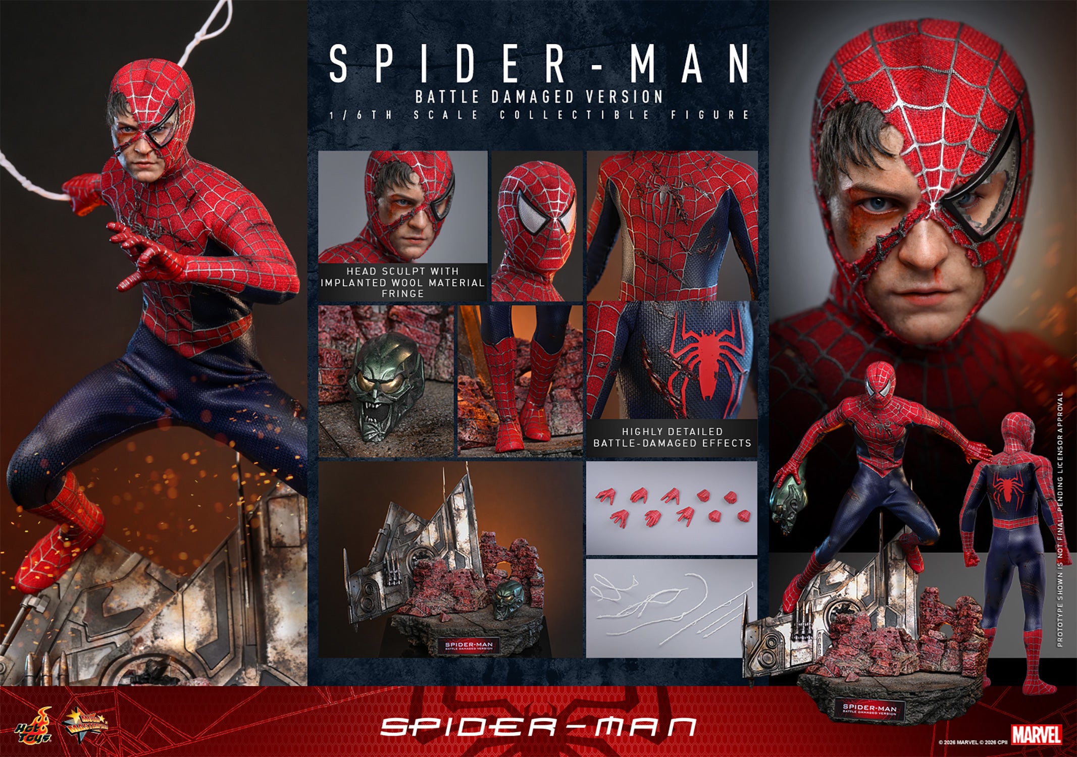 Spider-Man (Battle Damaged Version) – 1/6 Scale Figure by Hot Toys