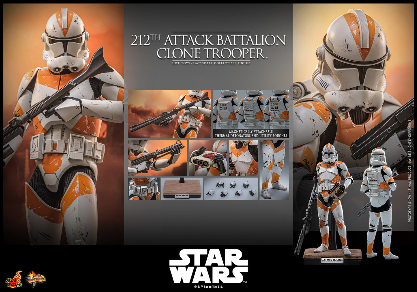 212th Attack Battalion Clone Trooper Sixth Scale Figure