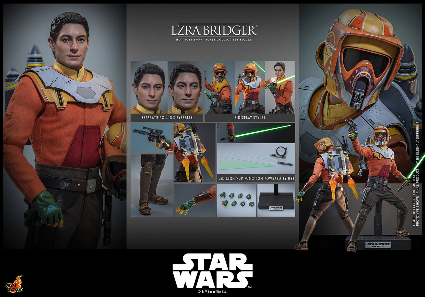 Hot Toys Ezra Bridger Sixth Scale Collectible Figure – Star Wars: Rebels
