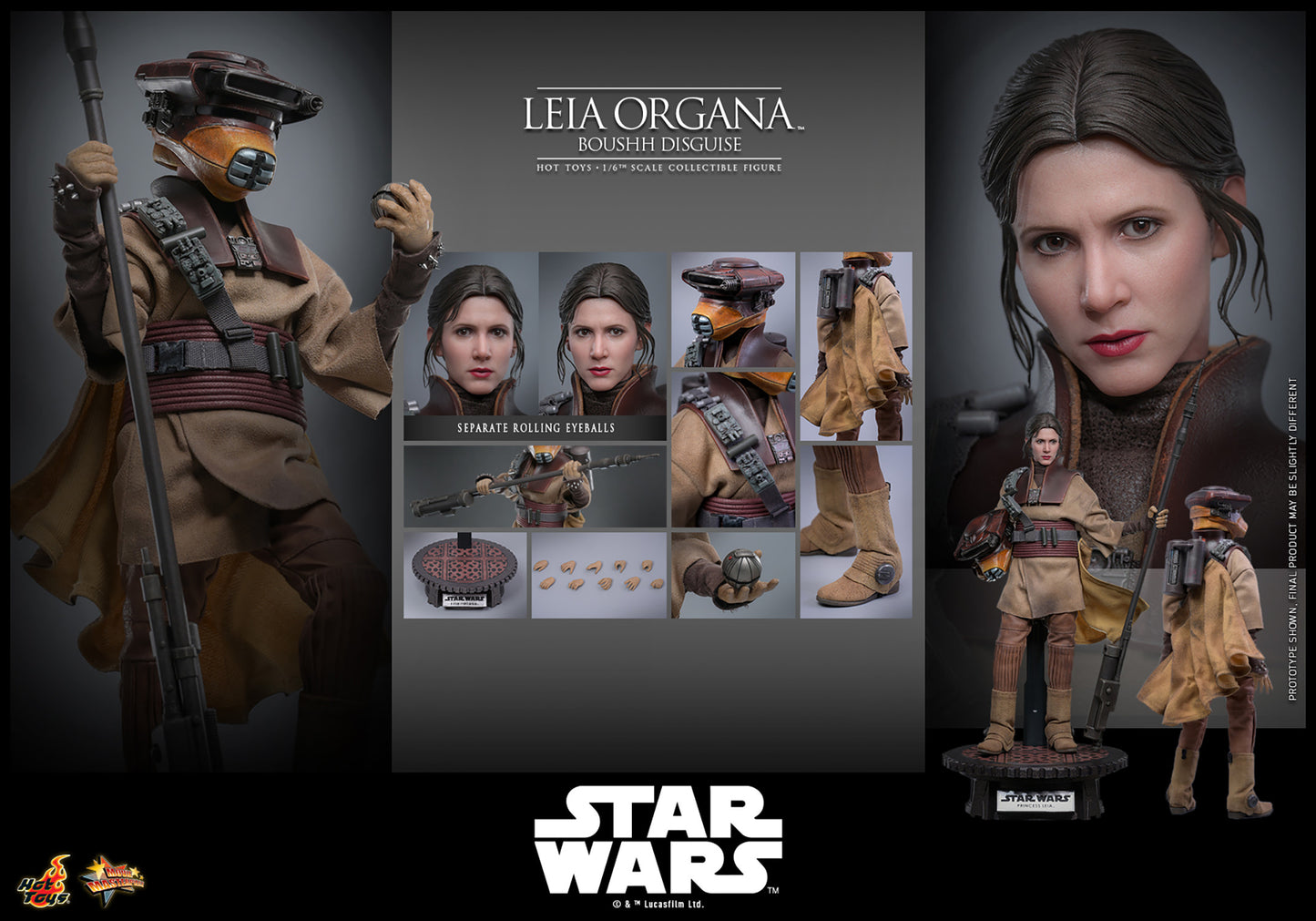 Leia Organa (Boushh Disguise) Sixth Scale Figure by Hot Toys