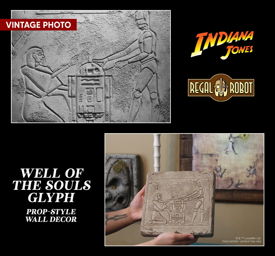 Regal Robot R2-D2 & C-3PO Hieroglyphic Plaque | Indiana Jones Raiders of the Lost Ark Decor