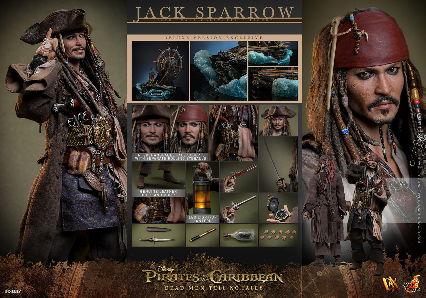 Jack Sparrow (Deluxe Version) 1/6 Scale Figure by Hot Toys