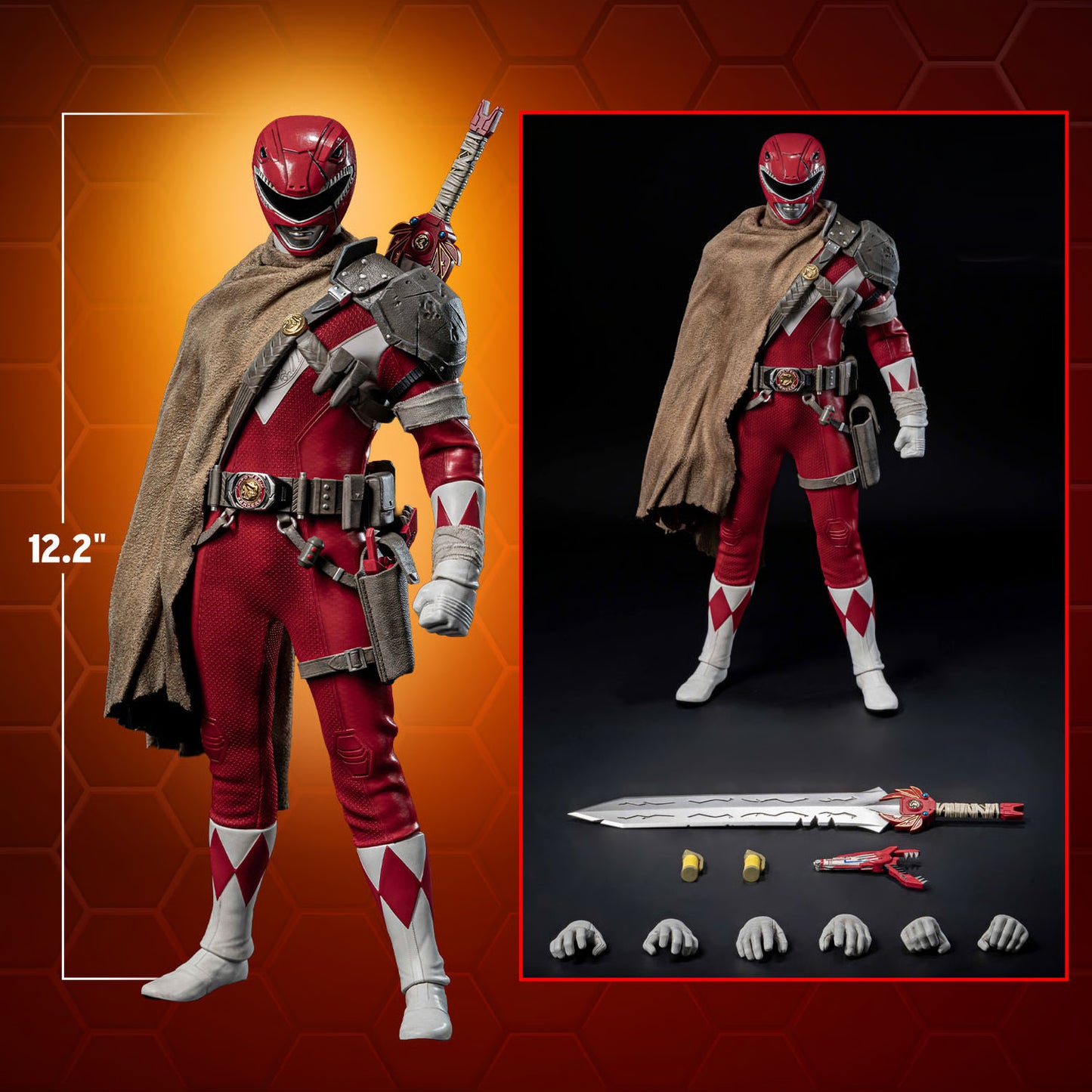 threezero FigZero Red Power Ranger Sixth Scale Figure