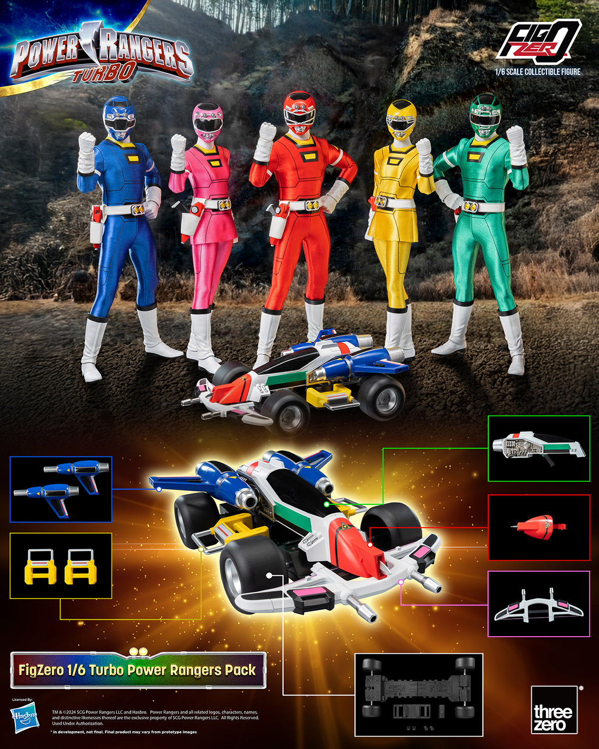 Turbo Power Rangers Pack 1/6 Scale Figure Set