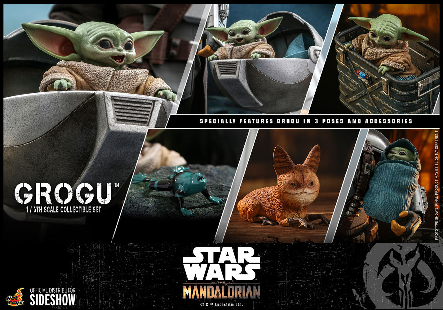 Hot Toys Grogu 1/6 Scale Figure Set