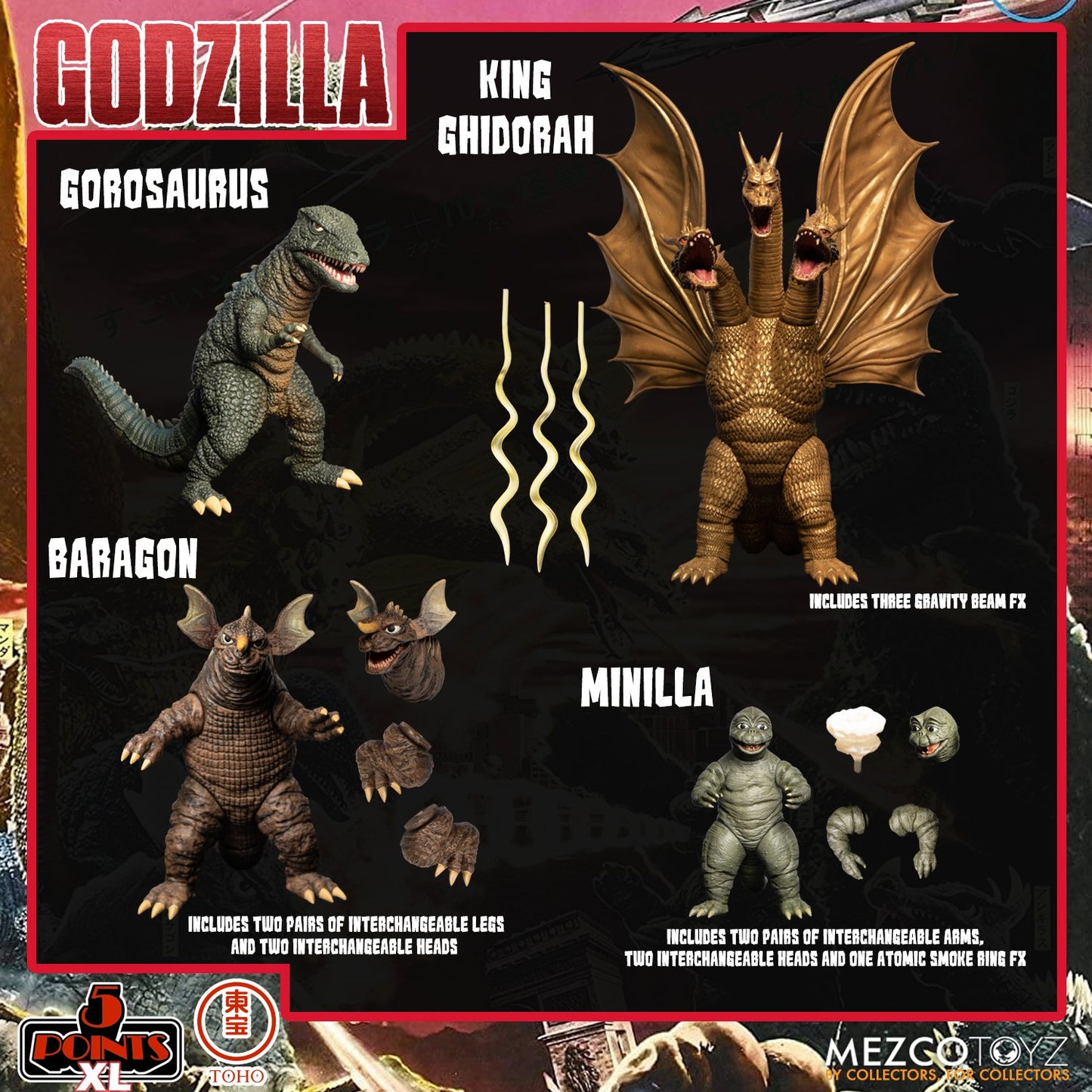 5 Points XL Godzilla Destroy All Monsters Round 2 Boxed Set