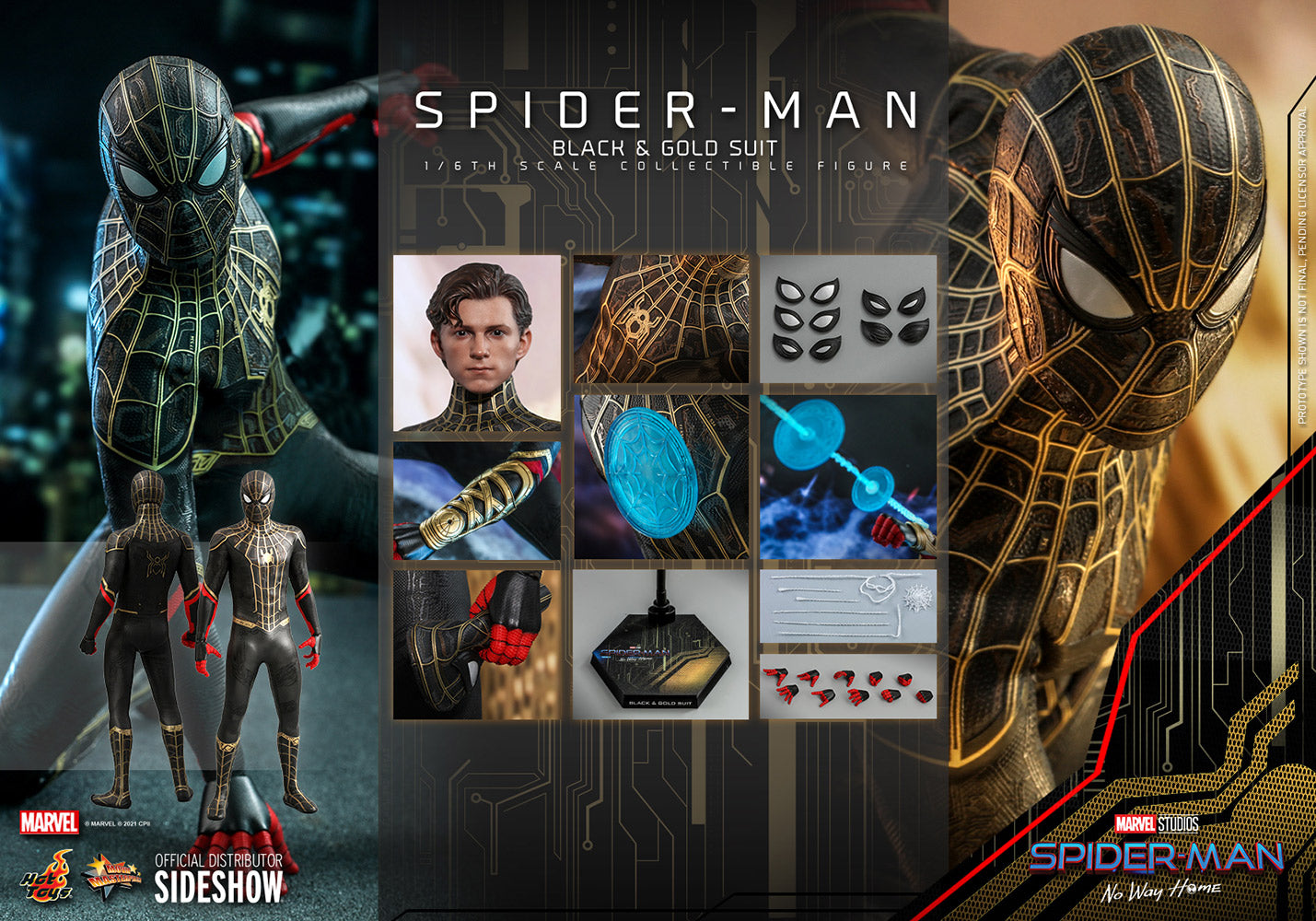 Hot Toys Spider-Man (Black & Gold Suit) 1/6 Scale Figure
