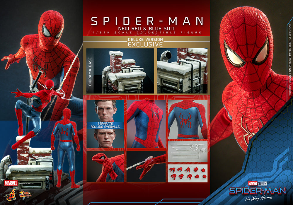 Spider-Man (New Red & Blue Suit) (Deluxe Version) Sixth Scale Figure by Hot Toys