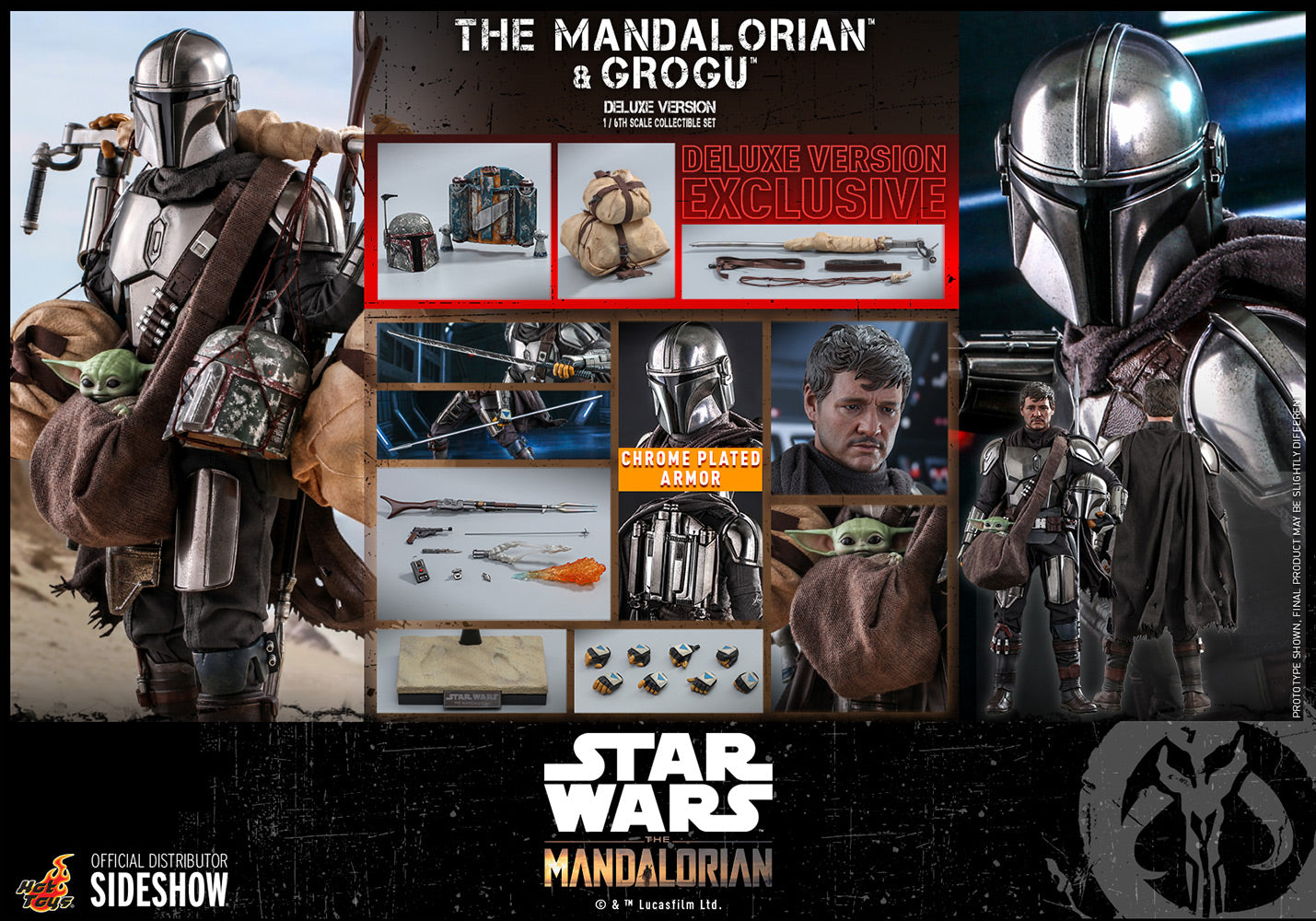 Hot Toys The Mandalorian and Grogu (Deluxe Version) 1/6 Scale Figure Set